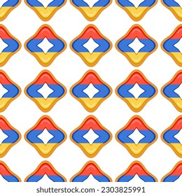 Pattern cookie with flag country Armenia in tasty biscuit, pattern cookie consist of flag country Armenia on natural biscuit, fresh biscuit cookie with flag country Armenia creative pattern sweet food