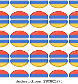 Galleta de patrón con el país de la bandera Armenia en una galleta sabrosa, galleta de patrón consiste en el país de la bandera Armenia en galleta natural, galleta fresca de galleta con el país de la bandera Armenia patrón creativo comida dulce