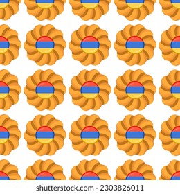 Pattern cookie with flag country Armenia in tasty biscuit, pattern cookie consist of flag country Armenia on natural biscuit, fresh biscuit cookie with flag country Armenia creative pattern sweet food