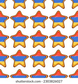 Pattern cookie with flag country Armenia in tasty biscuit, pattern cookie consist of flag country Armenia on natural biscuit, fresh biscuit cookie with flag country Armenia creative pattern sweet food