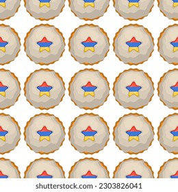 Galleta de patrón con el país de la bandera Armenia en una galleta sabrosa, galleta de patrón consiste en el país de la bandera Armenia en galleta natural, galleta fresca de galleta con el país de la bandera Armenia patrón creativo comida dulce