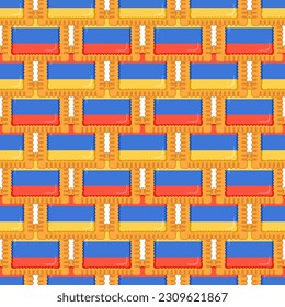 Galleta de patrón con el país de la bandera Armenia en una galleta sabrosa, galleta de patrón consiste en el país de la bandera Armenia en galleta natural, galleta fresca de galleta con el país de la bandera Armenia patrón creativo comida dulce