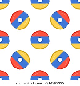 Muster-Cookie mit Flaggenland Armenia in leckeren Keks, Muster-Cookie besteht aus Flaggenstaat Armenia auf natürlichen Keksen, frische Kekse mit Flaggenland Armenien kreatives Muster süße Lebensmittel