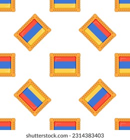 Pattern cookie with flag country Armenia in tasty biscuit, pattern cookie consist of flag country Armenia on natural biscuit, fresh biscuit cookie with flag country Armenia creative pattern sweet food