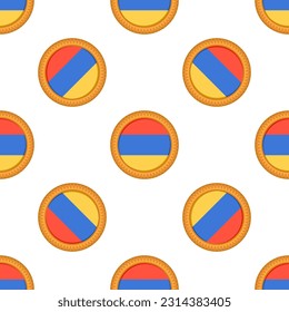 Galleta de patrón con el país de la bandera Armenia en una galleta sabrosa, galleta de patrón consiste en el país de la bandera Armenia en galleta natural, galleta fresca de galleta con el país de la bandera Armenia patrón creativo comida dulce
