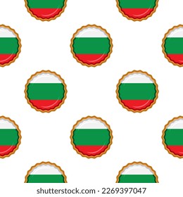 Pattern-Cookie mit Flaggenland Bulgarien in leckeren Keks, Muster-Cookie bestehen aus Flaggenstaat Bulgarien auf natürlichen Keksen, frische Kekse mit Flaggenstaat Bulgarien es Muster süße Lebensmittel