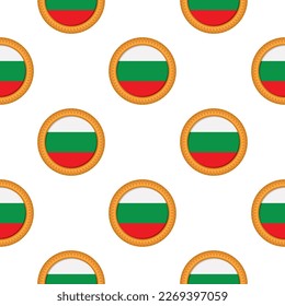 Galleta de patrón con el país de la bandera Bulgaria en una galleta sabrosa, galleta de patrón consisten en el país de la bandera Bulgaria en galleta natural, galleta fresca de galleta con el país de la bandera Bulgaria patrón comida dulce