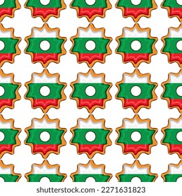 Galleta de patrón con el país de la bandera Bulgaria en una galleta sabrosa, galleta de patrón consisten en el país de la bandera Bulgaria en galleta natural, galleta fresca de galleta con el país de la bandera Bulgaria patrón comida dulce