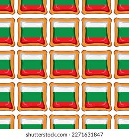 Pattern cookie with flag country Bulgaria in tasty biscuit, pattern cookie consist of flag country Bulgaria on natural biscuit, fresh biscuit cookie with flag country Bulgaria it pattern sweet food