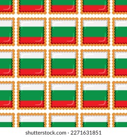 Pattern-Cookie mit Flaggenland Bulgarien in leckeren Keks, Muster-Cookie bestehen aus Flaggenstaat Bulgarien auf natürlichen Keksen, frische Kekse mit Flaggenstaat Bulgarien es Muster süße Lebensmittel