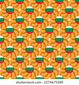 Galleta de patrón con el país de la bandera Bulgaria en una galleta sabrosa, galleta de patrón consisten en el país de la bandera Bulgaria en galleta natural, galleta fresca de galleta con el país de la bandera Bulgaria patrón comida dulce