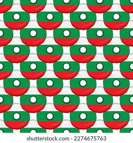 Pattern-Cookie mit Flaggenland Bulgarien in leckeren Keks, Muster-Cookie bestehen aus Flaggenstaat Bulgarien auf natürlichen Keksen, frische Kekse mit Flaggenstaat Bulgarien es Muster süße Lebensmittel