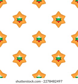 Galleta de patrón con el país de la bandera Bulgaria en una galleta sabrosa, galleta de patrón consisten en el país de la bandera Bulgaria en galleta natural, galleta fresca de galleta con el país de la bandera Bulgaria patrón comida dulce