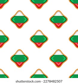 Pattern cookie with flag country Bulgaria in tasty biscuit, pattern cookie consist of flag country Bulgaria on natural biscuit, fresh biscuit cookie with flag country Bulgaria it pattern sweet food