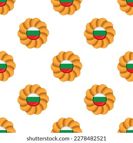 Pattern cookie with flag country Bulgaria in tasty biscuit, pattern cookie consist of flag country Bulgaria on natural biscuit, fresh biscuit cookie with flag country Bulgaria it pattern sweet food