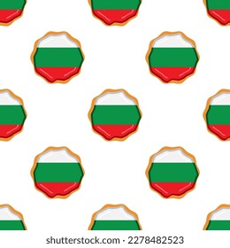 Pattern cookie with flag country Bulgaria in tasty biscuit, pattern cookie consist of flag country Bulgaria on natural biscuit, fresh biscuit cookie with flag country Bulgaria it pattern sweet food