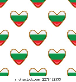 Pattern cookie with flag country Bulgaria in tasty biscuit, pattern cookie consist of flag country Bulgaria on natural biscuit, fresh biscuit cookie with flag country Bulgaria it pattern sweet food