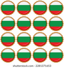 Galleta de patrón con el país de la bandera Bulgaria en una galleta sabrosa, galleta de patrón consisten en el país de la bandera Bulgaria en galleta natural, galleta fresca de galleta con el país de la bandera Bulgaria patrón comida dulce