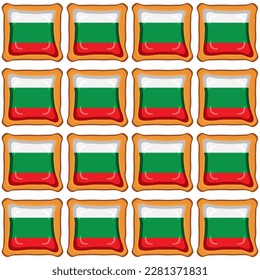 Pattern cookie with flag country Bulgaria in tasty biscuit, pattern cookie consist of flag country Bulgaria on natural biscuit, fresh biscuit cookie with flag country Bulgaria it pattern sweet food
