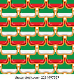 Galleta de patrón con el país de la bandera Bulgaria en una galleta sabrosa, galleta de patrón consisten en el país de la bandera Bulgaria en galleta natural, galleta fresca de galleta con el país de la bandera Bulgaria patrón comida dulce