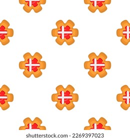 Pattern cookie with flag country Denmark in tasty biscuit, pattern cookie consist of flag country Denmark on natural biscuit, fresh biscuit cookie with flag country Denmark it new pattern sweet food