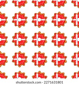 Pattern cookie with flag country Denmark in tasty biscuit, pattern cookie consist of flag country Denmark on natural biscuit, fresh biscuit cookie with flag country Denmark it new pattern sweet food
