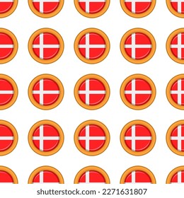 Pattern cookie with flag country Denmark in tasty biscuit, pattern cookie consist of flag country Denmark on natural biscuit, fresh biscuit cookie with flag country Denmark it new pattern sweet food