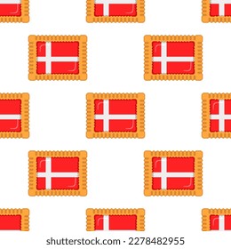Pattern cookie with flag country Denmark in tasty biscuit, pattern cookie consist of flag country Denmark on natural biscuit, fresh biscuit cookie with flag country Denmark it new pattern sweet food