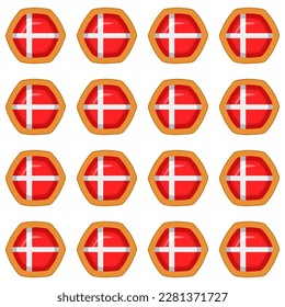 Pattern cookie with flag country Denmark in tasty biscuit, pattern cookie consist of flag country Denmark on natural biscuit, fresh biscuit cookie with flag country Denmark it new pattern sweet food