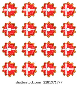 Pattern cookie with flag country Denmark in tasty biscuit, pattern cookie consist of flag country Denmark on natural biscuit, fresh biscuit cookie with flag country Denmark it new pattern sweet food