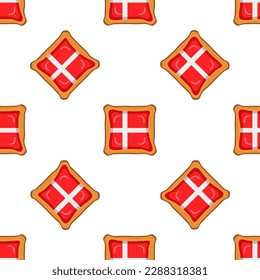 Galleta de patrón con el país de la bandera Dinamarca en una galleta sabrosa, galleta patrón consisten en el país de la bandera Dinamarca en galleta natural, galleta fresca de galleta con el país de la bandera Dinamarca nuevo patrón comida dulce