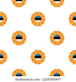 Pattern cookie with flag country Estonia in tasty biscuit, pattern cookie consist of flag country Estonia on natural biscuit, fresh biscuit cookie with flag country Estonia it new pattern sweet food