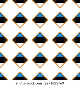 Pattern cookie with flag country Estonia in tasty biscuit, pattern cookie consist of flag country Estonia on natural biscuit, fresh biscuit cookie with flag country Estonia it new pattern sweet food