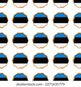 Pattern cookie with flag country Estonia in tasty biscuit, pattern cookie consist of flag country Estonia on natural biscuit, fresh biscuit cookie with flag country Estonia it new pattern sweet food