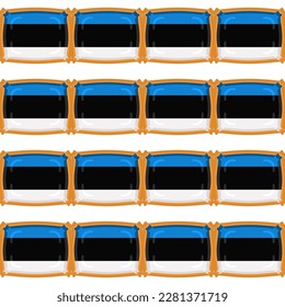 Pattern cookie with flag country Estonia in tasty biscuit, pattern cookie consist of flag country Estonia on natural biscuit, fresh biscuit cookie with flag country Estonia it new pattern sweet food