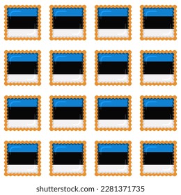 Pattern cookie with flag country Estonia in tasty biscuit, pattern cookie consist of flag country Estonia on natural biscuit, fresh biscuit cookie with flag country Estonia it new pattern sweet food