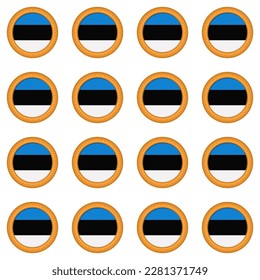 Pattern cookie with flag country Estonia in tasty biscuit, pattern cookie consist of flag country Estonia on natural biscuit, fresh biscuit cookie with flag country Estonia it new pattern sweet food