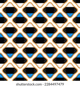 Pattern cookie with flag country Estonia in tasty biscuit, pattern cookie consist of flag country Estonia on natural biscuit, fresh biscuit cookie with flag country Estonia it new pattern sweet food