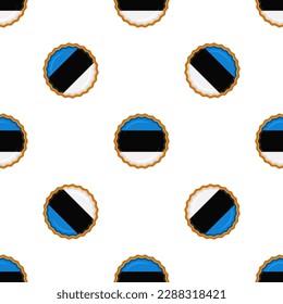 Pattern cookie with flag country Estonia in tasty biscuit, pattern cookie consist of flag country Estonia on natural biscuit, fresh biscuit cookie with flag country Estonia it new pattern sweet food