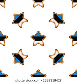 Pattern cookie with flag country Estonia in tasty biscuit, pattern cookie consist of flag country Estonia on natural biscuit, fresh biscuit cookie with flag country Estonia it new pattern sweet food