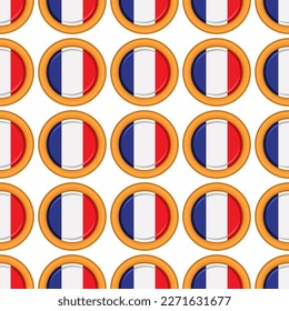 Pattern cookie with flag country France in tasty biscuit, pattern cookie consist of flag country France on natural biscuit, fresh biscuit cookie with flag country France it creative pattern sweet food