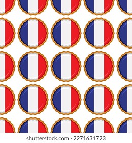 Pattern cookie with flag country France in tasty biscuit, pattern cookie consist of flag country France on natural biscuit, fresh biscuit cookie with flag country France it creative pattern sweet food