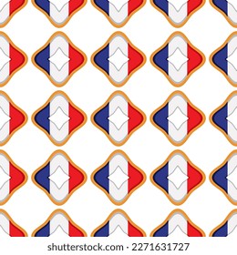 Pattern cookie with flag country France in tasty biscuit, pattern cookie consist of flag country France on natural biscuit, fresh biscuit cookie with flag country France it creative pattern sweet food