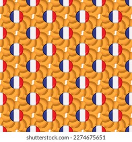 Pattern cookie with flag country France in tasty biscuit, pattern cookie consist of flag country France on natural biscuit, fresh biscuit cookie with flag country France it creative pattern sweet food