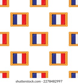 Pattern cookie with flag country France in tasty biscuit, pattern cookie consist of flag country France on natural biscuit, fresh biscuit cookie with flag country France it creative pattern sweet food
