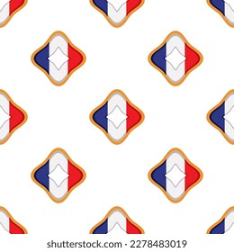 Pattern cookie with flag country France in tasty biscuit, pattern cookie consist of flag country France on natural biscuit, fresh biscuit cookie with flag country France it creative pattern sweet food