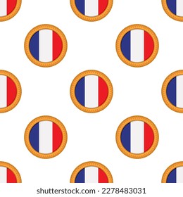 Pattern cookie with flag country France in tasty biscuit, pattern cookie consist of flag country France on natural biscuit, fresh biscuit cookie with flag country France it creative pattern sweet food