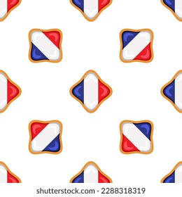 Pattern cookie with flag country France in tasty biscuit, pattern cookie consist of flag country France on natural biscuit, fresh biscuit cookie with flag country France it creative pattern sweet food