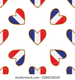 Pattern cookie with flag country France in tasty biscuit, pattern cookie consist of flag country France on natural biscuit, fresh biscuit cookie with flag country France it creative pattern sweet food