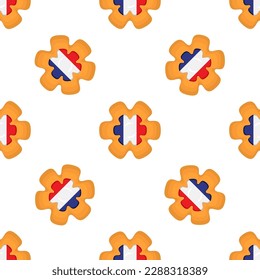 Pattern cookie with flag country France in tasty biscuit, pattern cookie consist of flag country France on natural biscuit, fresh biscuit cookie with flag country France it creative pattern sweet food